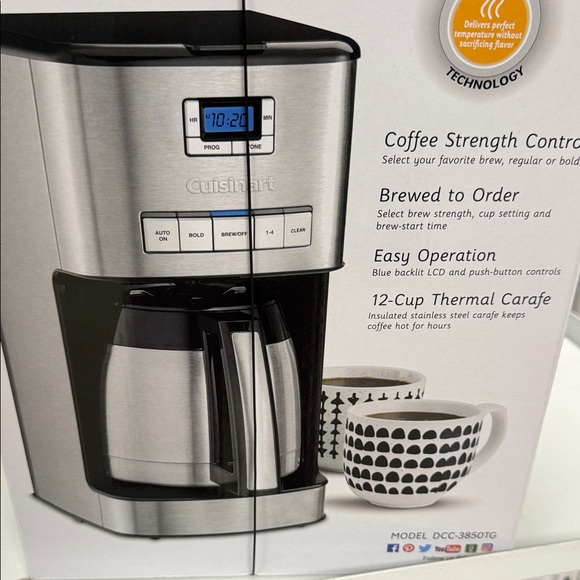 Cuisinart Stainless Steel Coffee Maker with Black Accents